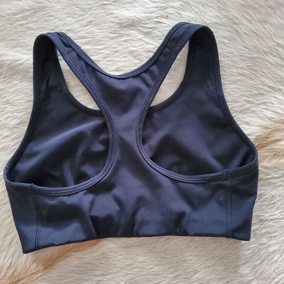 Nike Women’s Sports Bra Small Black White Swoosh Fully Lined Racerback Athletic - Picture 3 of 7
